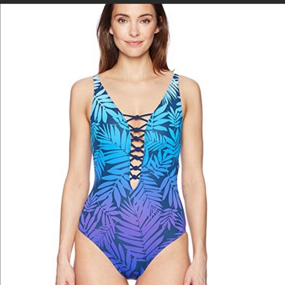 Bleu Rod Beattie Blue and Purple One Piece Swimsuit